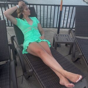 Vibrant Green Ruffled Dress